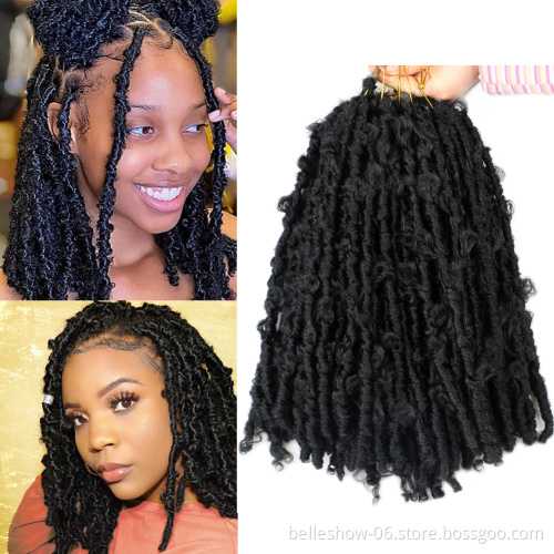 Hot sell  New Trendy African Hairstyle Beautiful Butterfly faux Locs Crochet Braiding butterfly locs